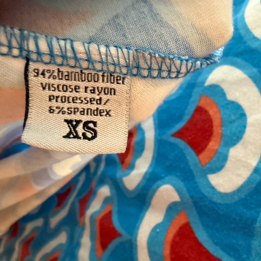 Blue Platypus mod print V-Neck Jersey Dress - USA Size XS - Picture 5 of 5